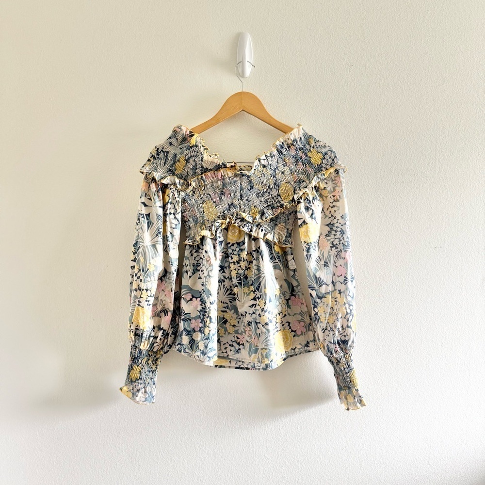 Alice McCall Love Shakin Floral Long Sleeve Smocked Top size 2 - Picture 9 of 10